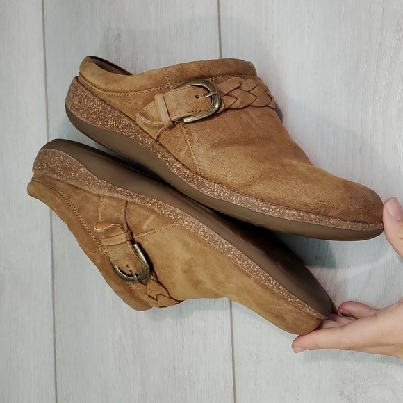 Aetrex Womens Comfort Leather Clogs shoes sz 40/9 - Picture 8 of 13